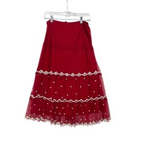 Vintage Sharon Young Skirt Womens Sz S‎ Boho Fairy Coquette Beaded Romantic